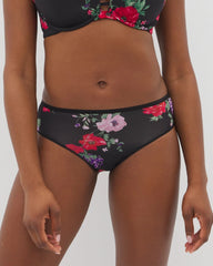 Soma / Cheeky Hipster Panty RHAPSODY FLORA MINI BLACK