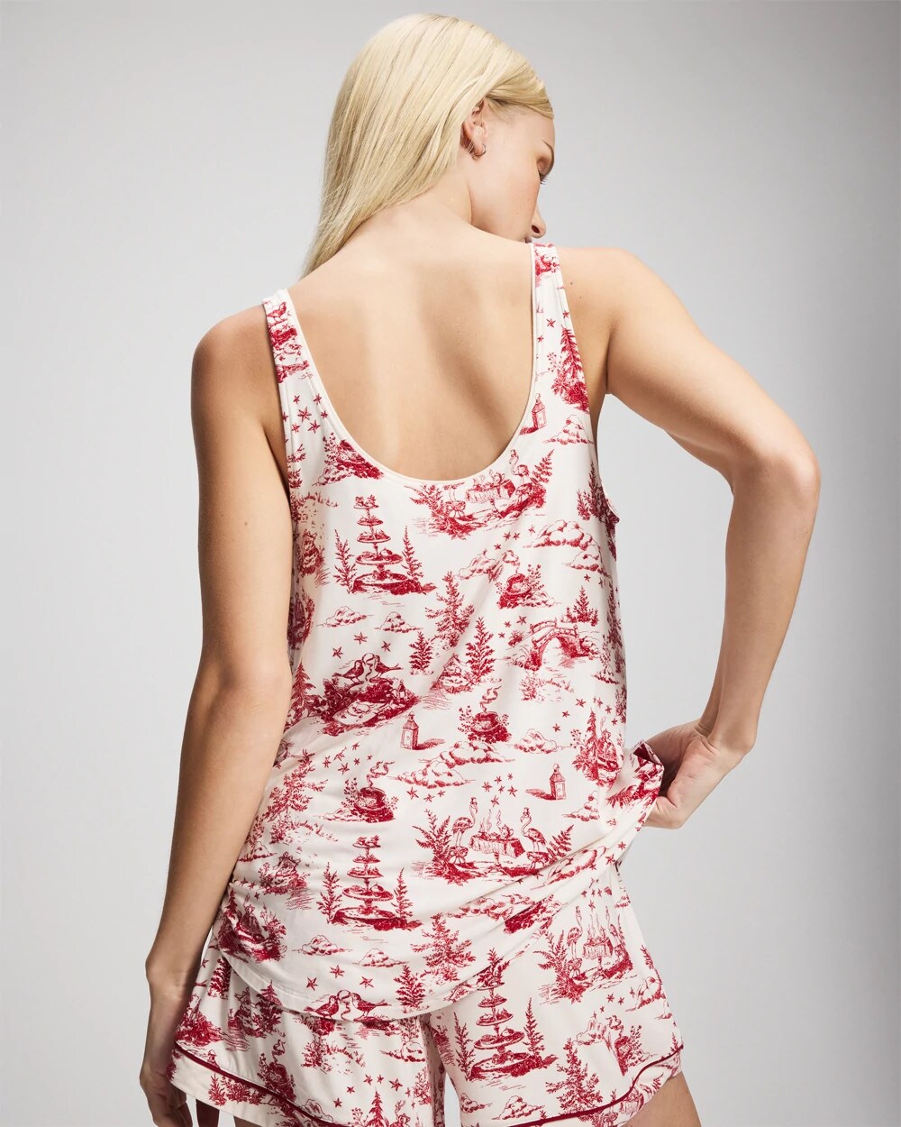 Soma / Pajama Tank With Piping ENCHANTED TOILE CHAMPAGNE