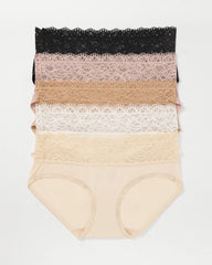 Soma / Hipster Panty with Super Soft Enchanting Lace 5 pack BASIC MULTI PACK