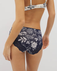 Soma / Embraceable Hipster Panty Crochet Lace MEANDERING GARDEN M NAVY