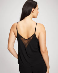 Soma / Lace Trim Cami BLACK