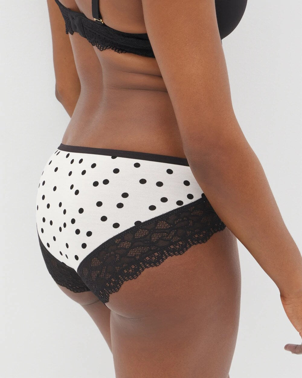 Soma / Hipster Panty with Enchanting Lace MERRY DOT CHAMPAGNE BLACK