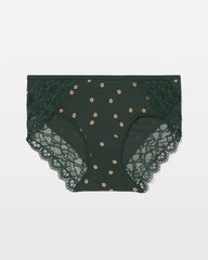 Soma / Hipster Panty with Enchanting Lace PLUMERIA DOT LUSH EMERALD