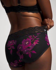 Soma / Hipster Panty with Enchanting Lace GILDED BLOOMS MAGENTA M