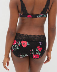 Soma / Hipster Panty with Enchanting Lace RHAPSODY FLORA MINI BLACK