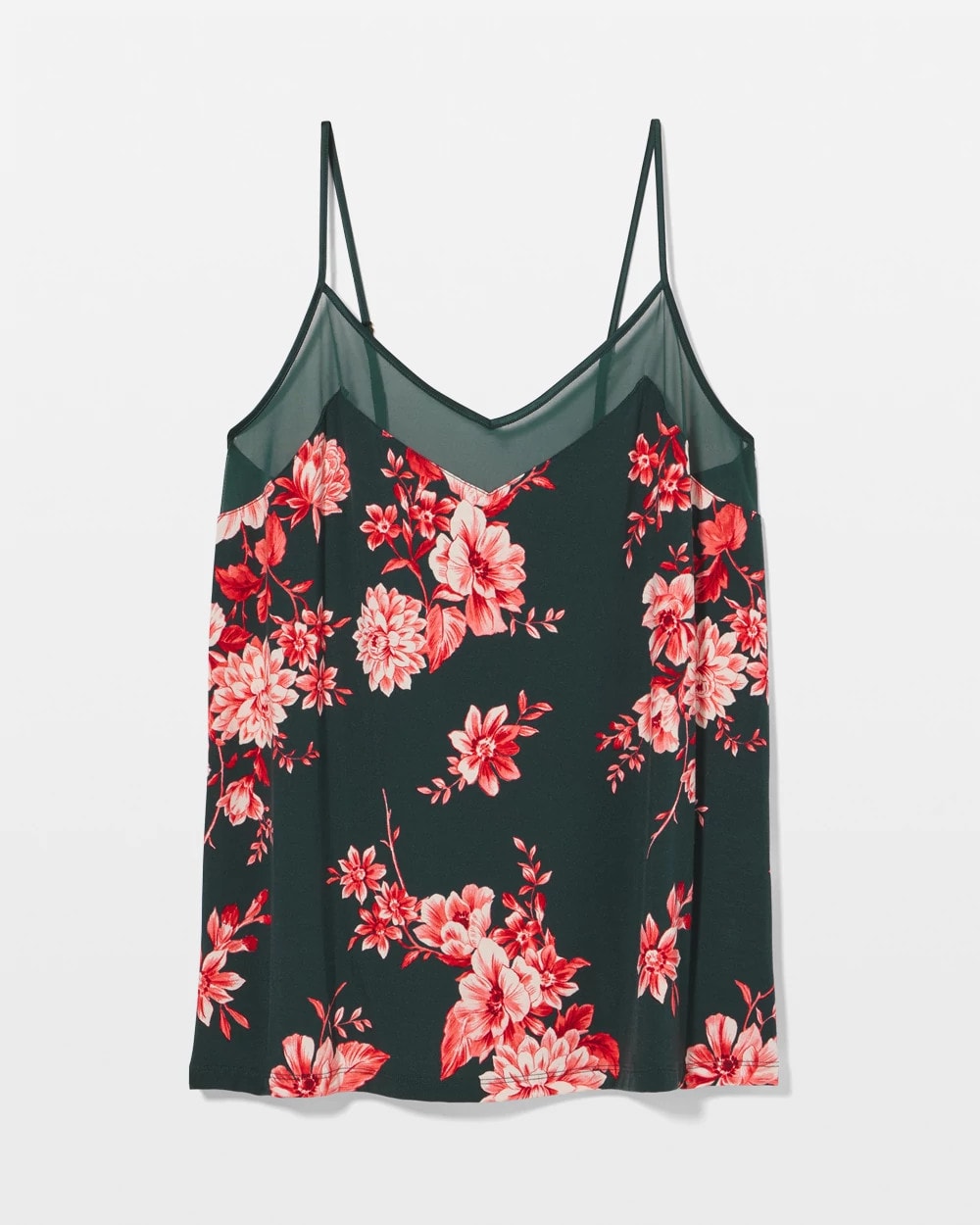 Soma / Mesh Trim Pajama Cami COTTAGE FLORAL GREEN