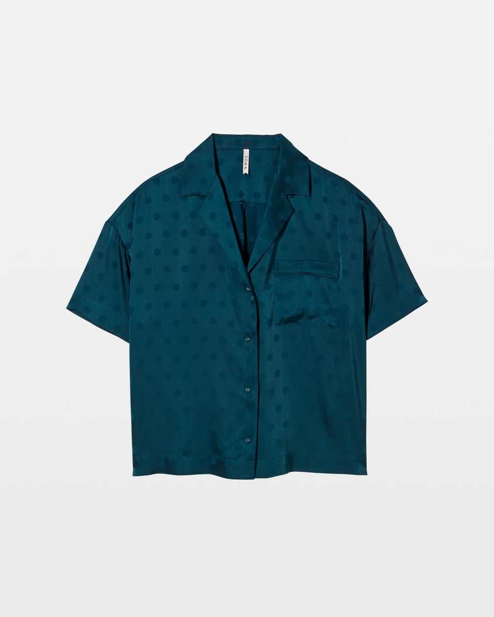 Soma / Jacquard Dot Relaxed Notch Collar Pajama Top DRAMA DOTS DARK HARBOUR