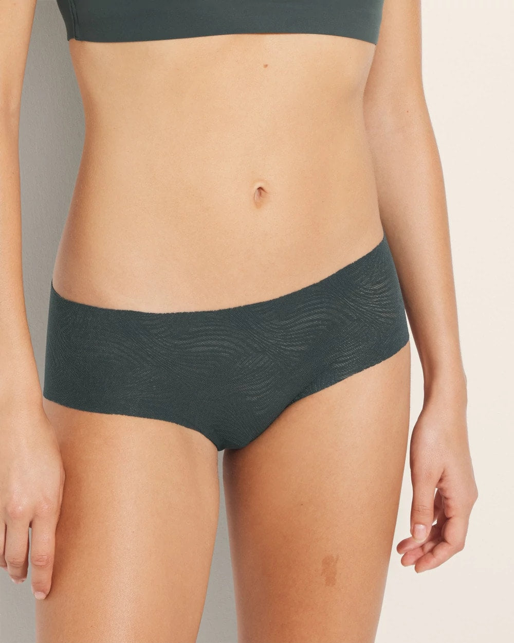 Soma / Hipster Panty with Lace DARK EVERGLADE