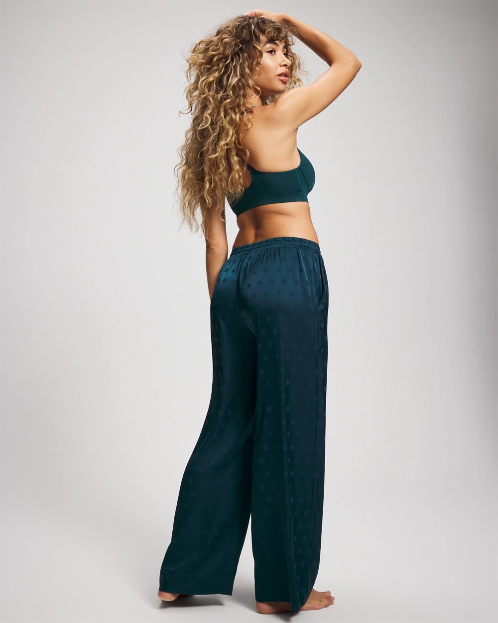 Soma / Jacquard Dot Satin Relaxed Pant DRAMA DOTS DARK HARBOUR