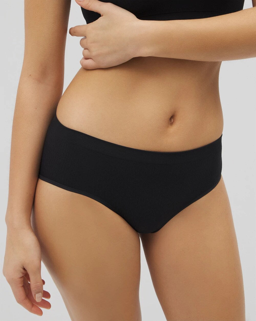 Soma / Seamless Rib Hipster Panty BLACK