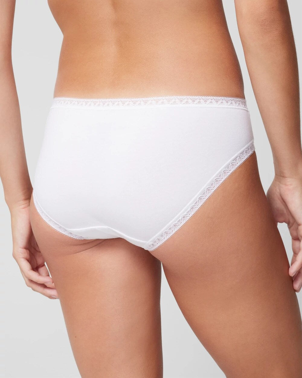 Soma / Cotton Hipster Panty with Lace Trim OPTIC WHITE