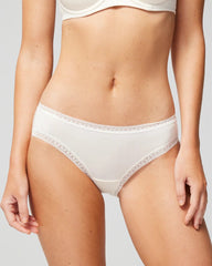 Soma / Cotton Hipster Panty with Lace Trim IVORY