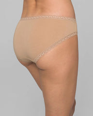 Soma / Cotton Hipster Panty with Lace Trim WARM AMBER