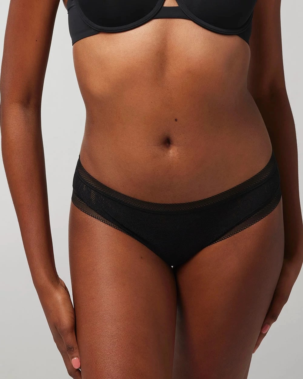 Soma / Soma Hipster Panty with Stretch Lace BLACK