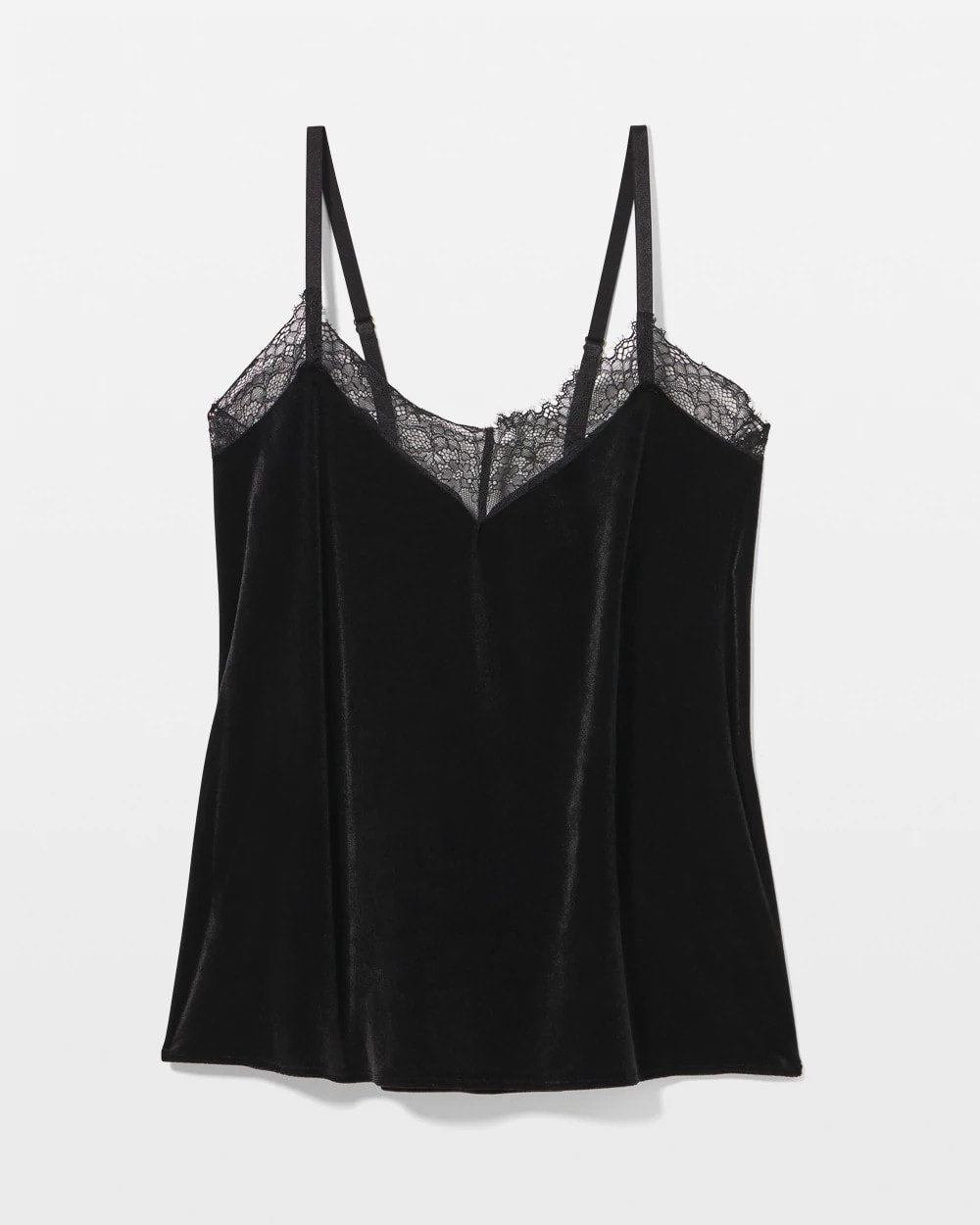 Soma / Velvet Lace Trim Pajama Cami BLACK