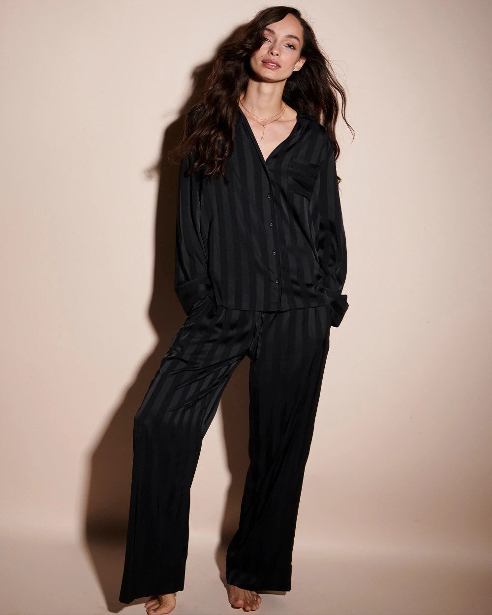Soma / Shadow Stripe Pajama Pant BLACK