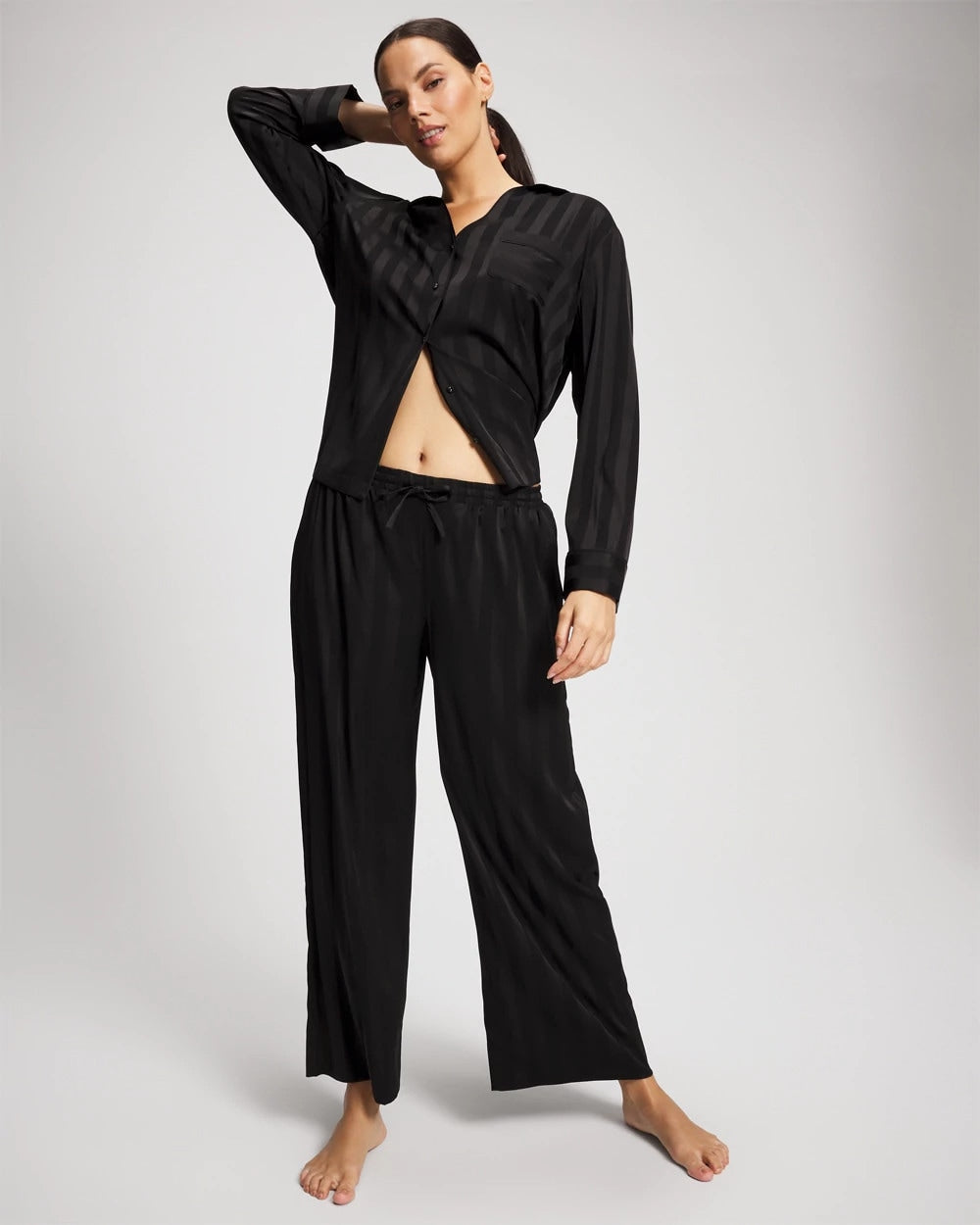 Soma / Shadow Stripe Pajama Pant BLACK