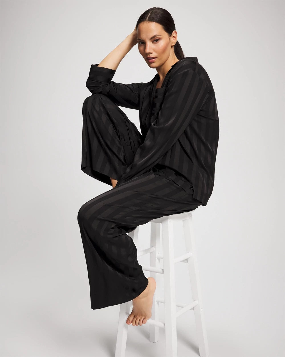 Soma / Shadow Stripe Pajama Pant BLACK
