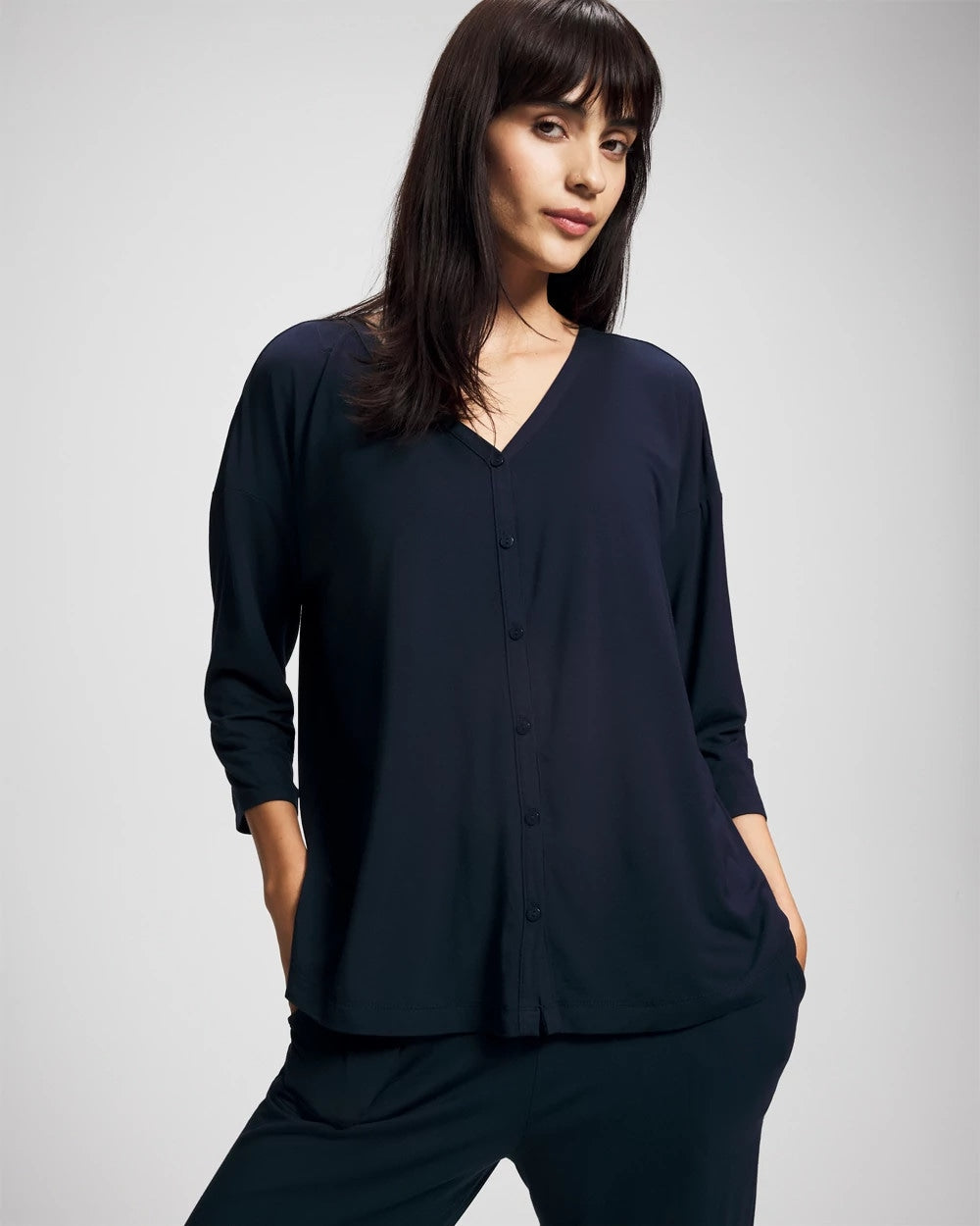 Soma / Button-Up Pajama Top NIGHTFALL NAVY