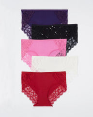 Soma / Hipster Panty with Enchanting Lace 5 Pack POET PINK MULTIPACK