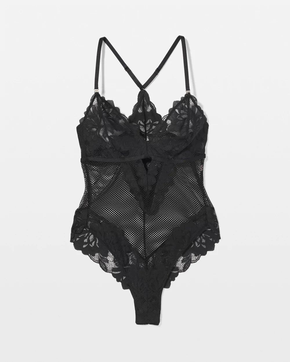Soma / Bodysuit with Mesh and Lace BLACK