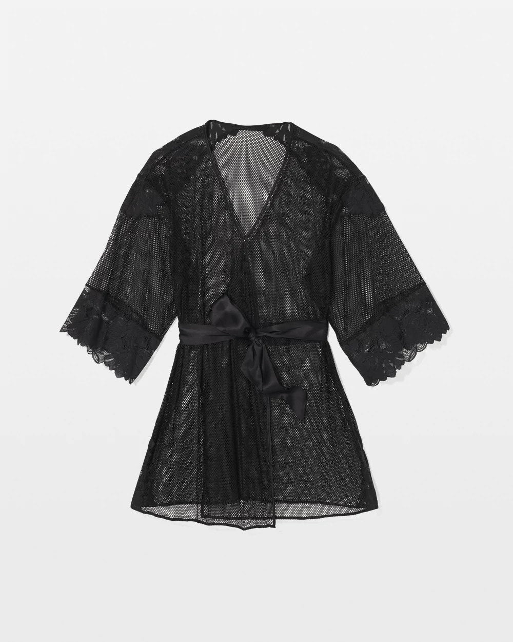 Soma / Robe with Mesh and Lace BLACK
