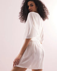 Soma / Soma's Sexiest Crinkle Chiffon Tie Robe IVORY
