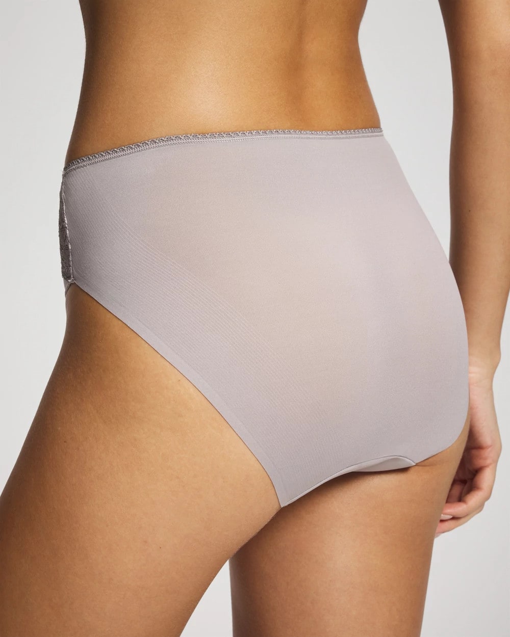Soma / Edge High-Leg Panty with Lace MINERAL GRAY