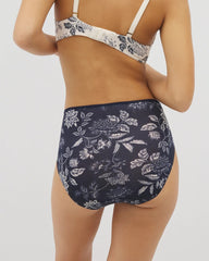 Soma / Edge High-Leg Panty with Lace MEANDERING GARDEN M NAVY