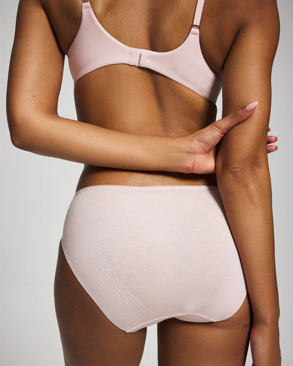 Soma / Cotton Blend High-Leg Panty with Lace PRETTY PINK