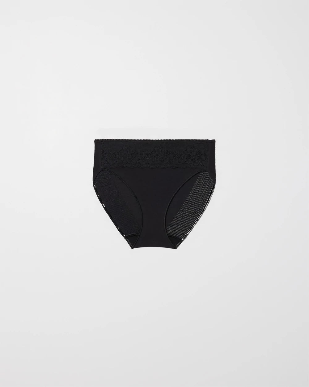 Soma / Cotton Blend High-Leg Panty with Lace BLACK