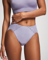 Soma / Tummy High-Leg Brief Panty with Lace LAVENDER CLOUD