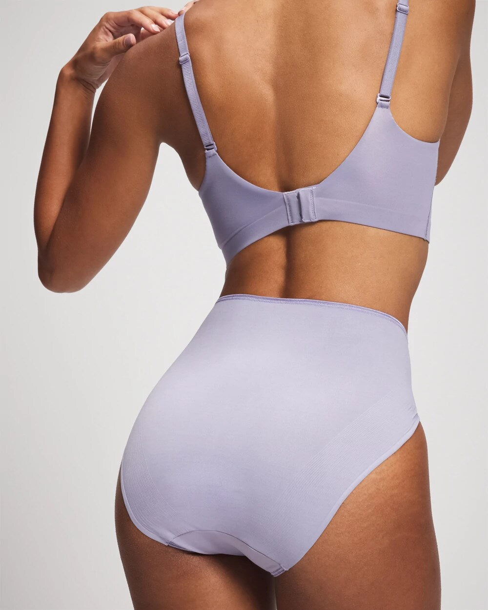 Soma / Tummy High-Leg Brief Panty with Lace LAVENDER CLOUD