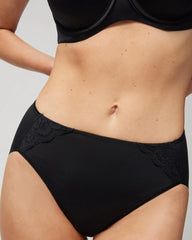 Soma / High-Leg Brief Panty with Lace BLACK