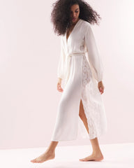 Soma / Soma's Sexiest Silk Chiffon Long Robe IVORY