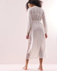 Soma / Soma's Sexiest Silk Chiffon Long Robe IVORY
