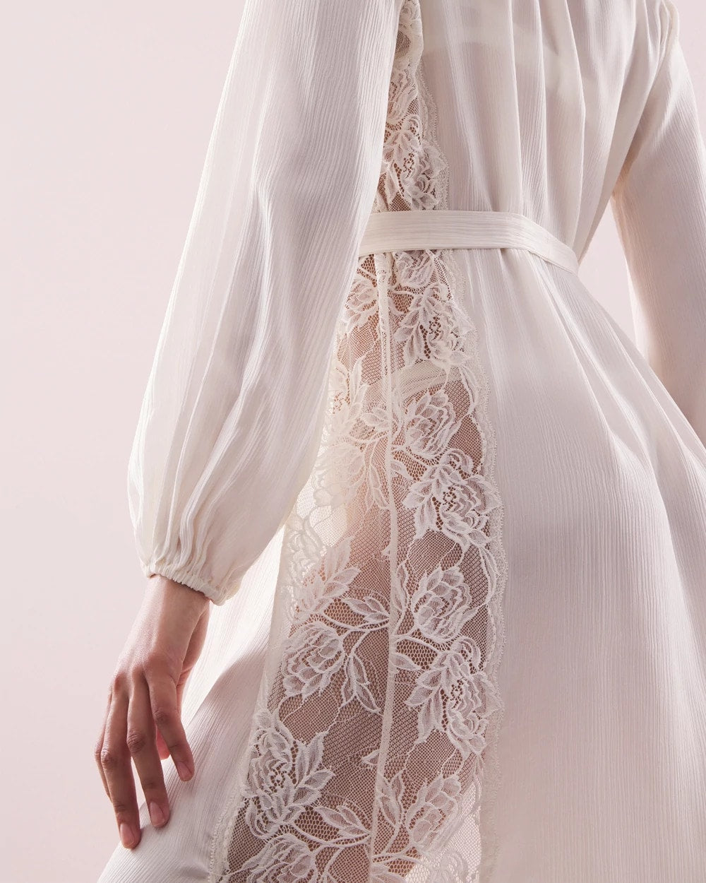 Soma / Soma's Sexiest Silk Chiffon Long Robe IVORY