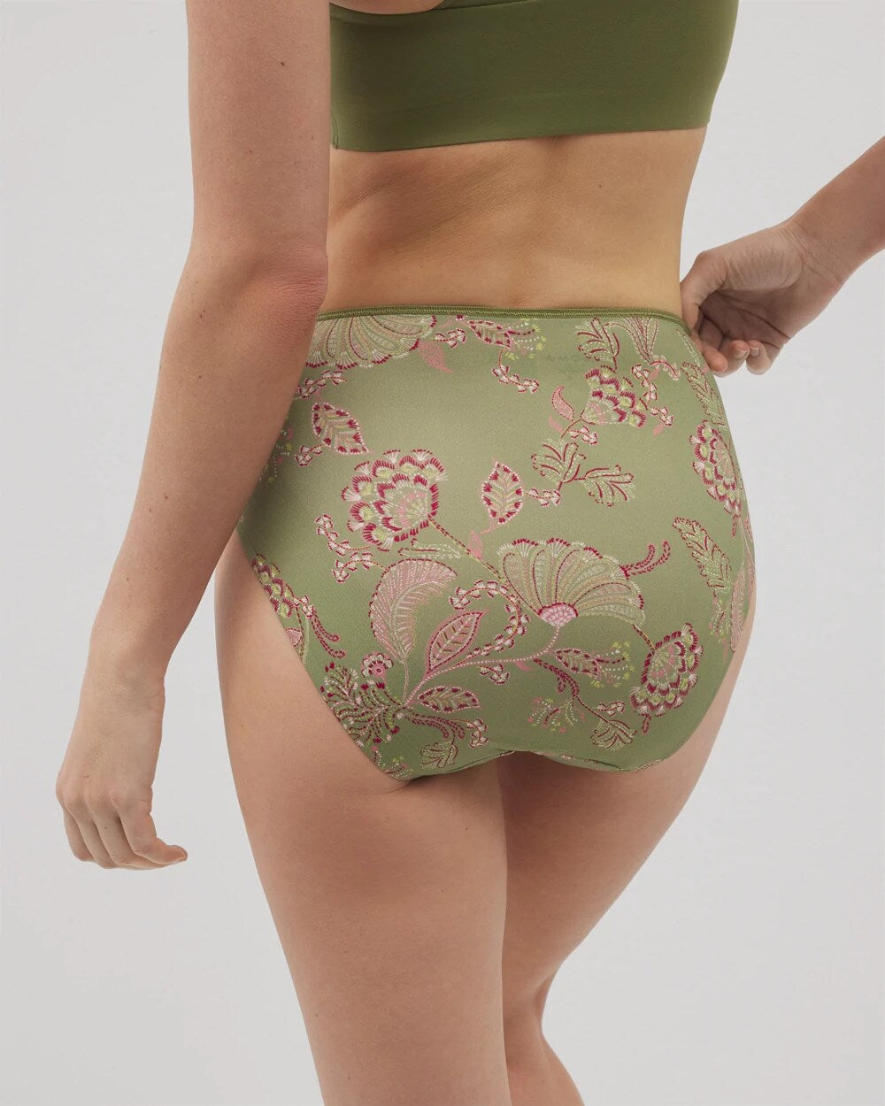 Soma / High-Leg Brief Panty STITCH PAISLEY M GREEN