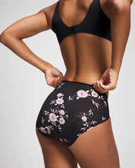 Soma / High-Leg Brief Panty NOSTALGIA FLORA M BLACK