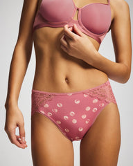 Soma / High-Leg Panty with Enchanting Lace WATER SPOTS ANTIQUE PINK