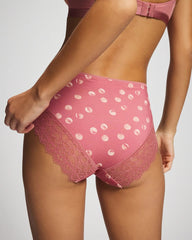 Soma / High-Leg Panty with Enchanting Lace WATER SPOTS ANTIQUE PINK