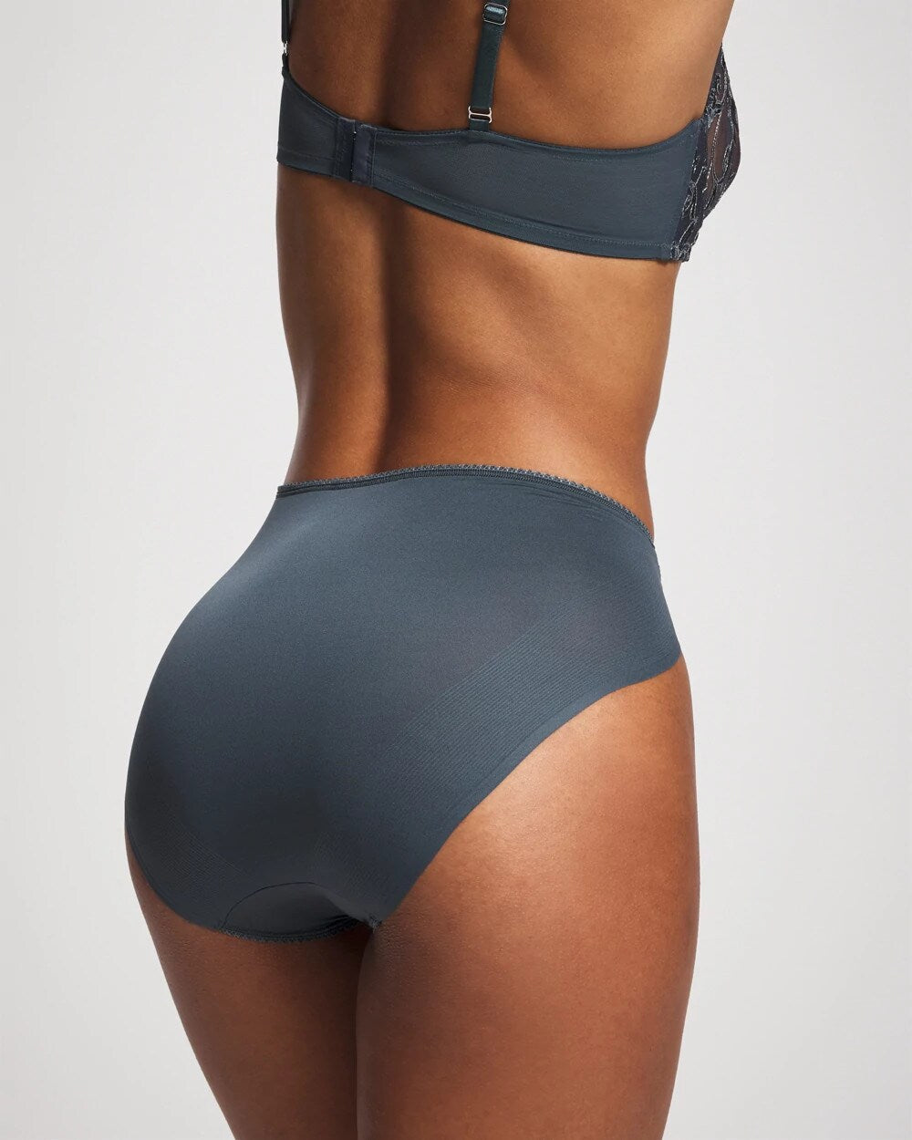 Soma / High-Leg Brief Panty with Sensuous Lace PETROL W GREEN MIST