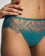 Soma / Tattoo Lace Embroidered High Leg Panty CERULEAN TEAL