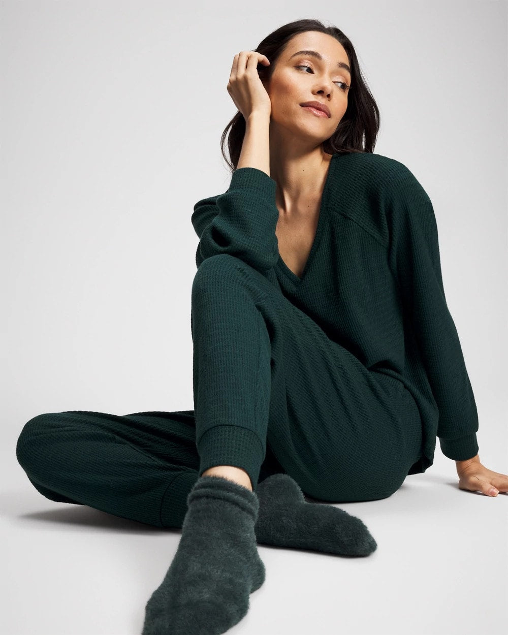 Soma / Banded Pajama Bottom GREEN JOLIE