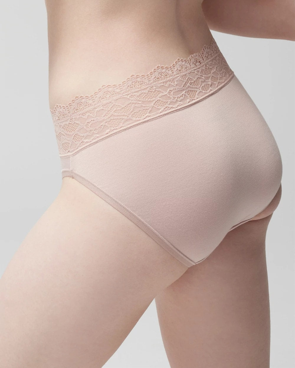 Soma / High-Leg Panty with Enchanting Lace ADOBE ROSE