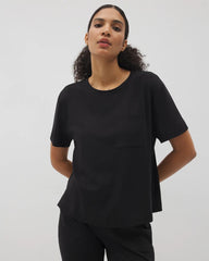 Soma / Short-Sleeve Pocket Pajama Tee BLACK