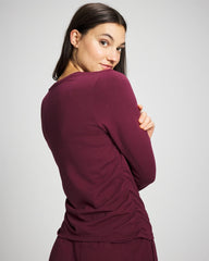 Soma / Ruched Long Sleeve Pajama Tee VELVET PLUM