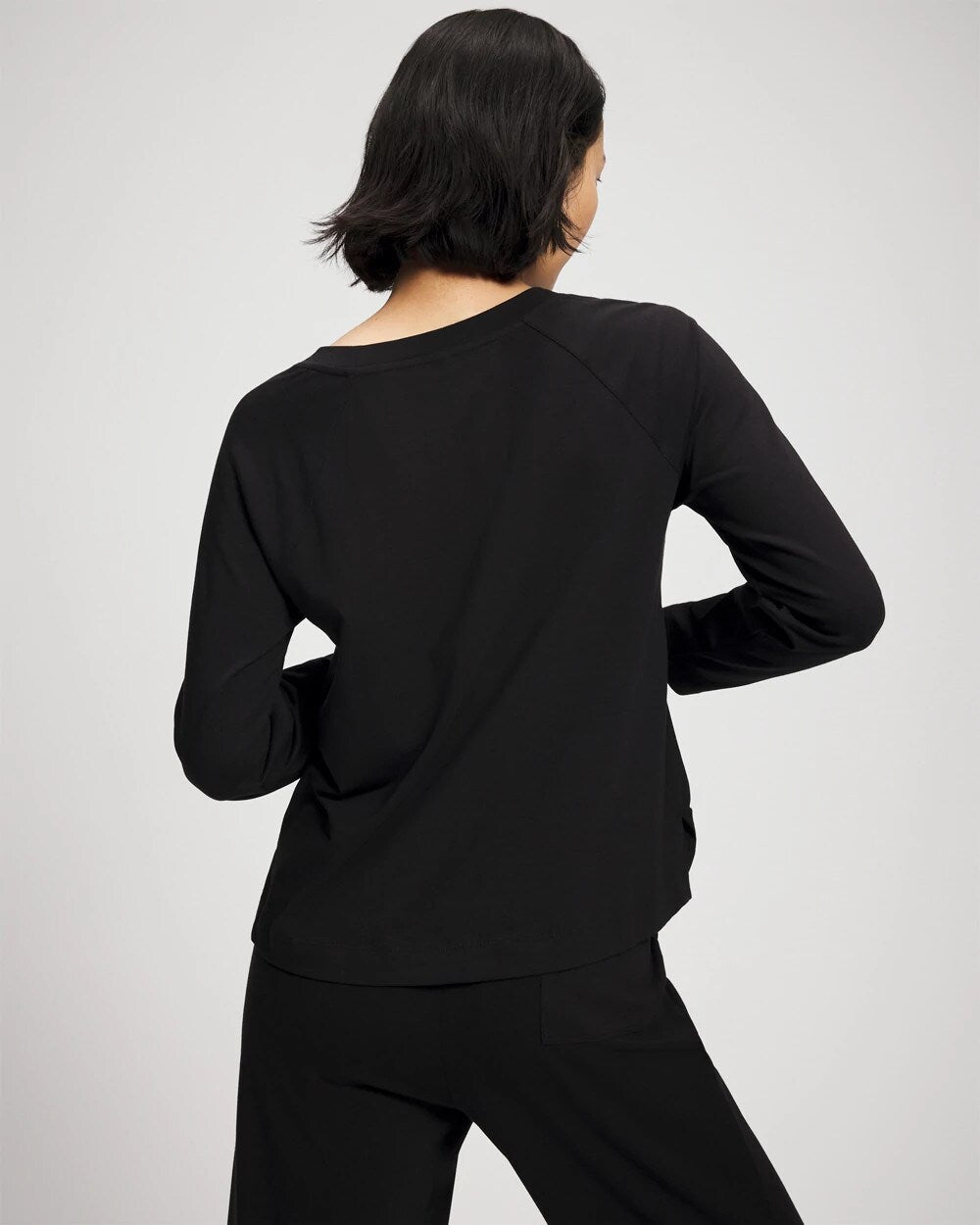 Soma / Most Loved Cotton Long Sleeve Pajama Tee BLACK
