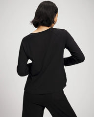 Soma / Most Loved Cotton Long Sleeve Pajama Tee BLACK