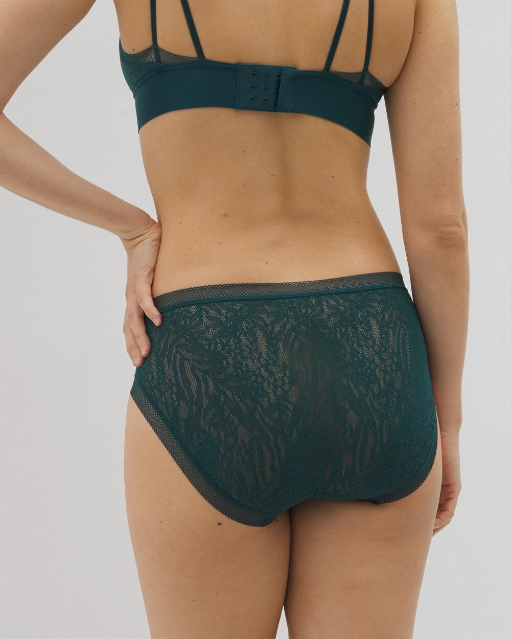 Soma / Soma High-Leg Panty with Stretch Lace DARK SEA